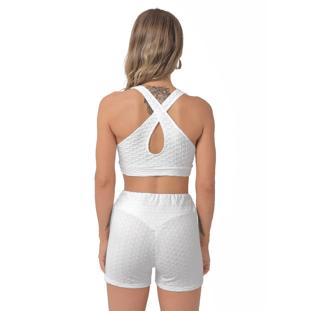 Wave Women’s Sports Bra Suit High Stretch Athletic Fitness Set for Yoga, Gym & Activewear
