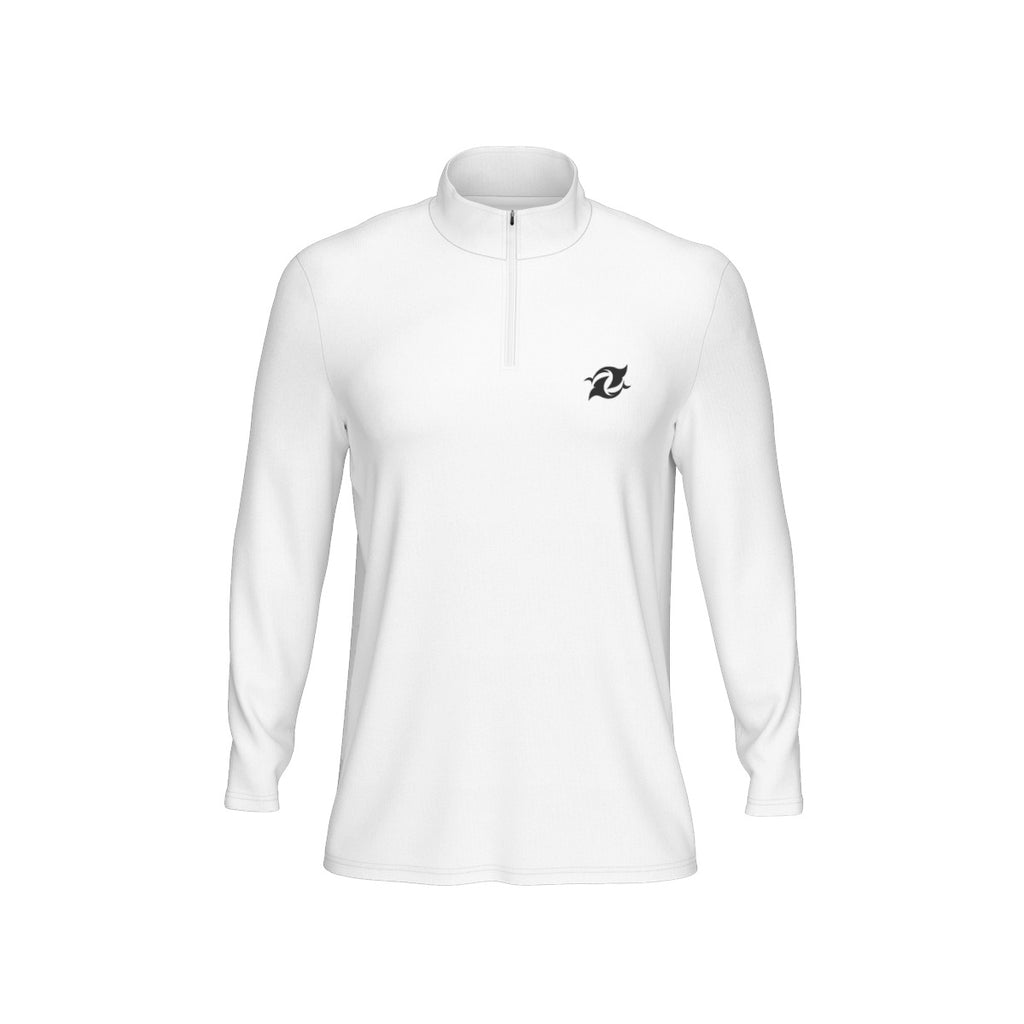 Wave Men’s Sports Collar Long Sleeve Jersey Half Zip Athletic Pullover with Stand-Up Collar