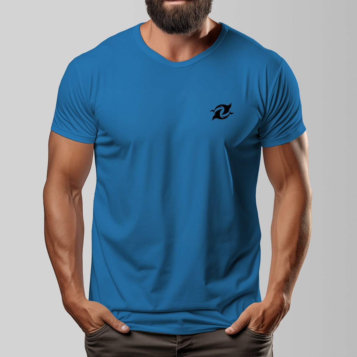 Wave All-Over Print Men’s O-Neck T-Shirt  Casual Breathable Short Sleeve