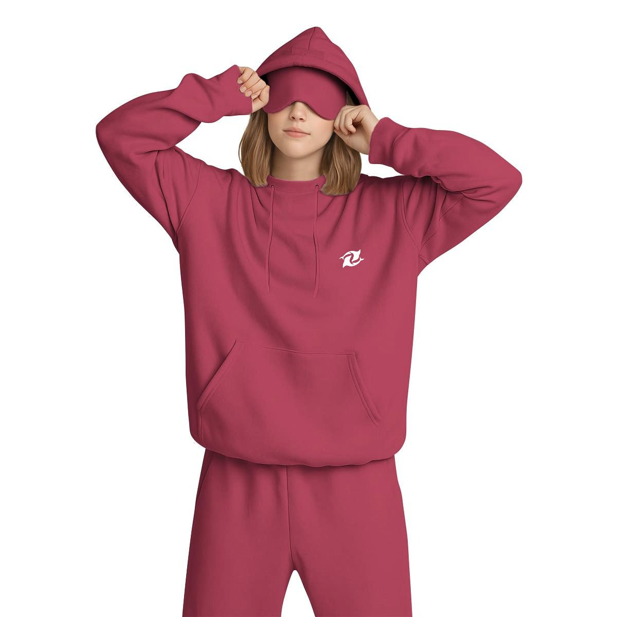 Wave Women’s Travel Nap Hoodie Cozy Pullover Hoodie with Built In Eye Mask & Utility Sleeve Pocket