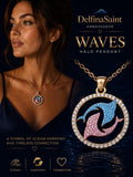 DelfinaSaint Waves Halo Pendant with ocean harmony design