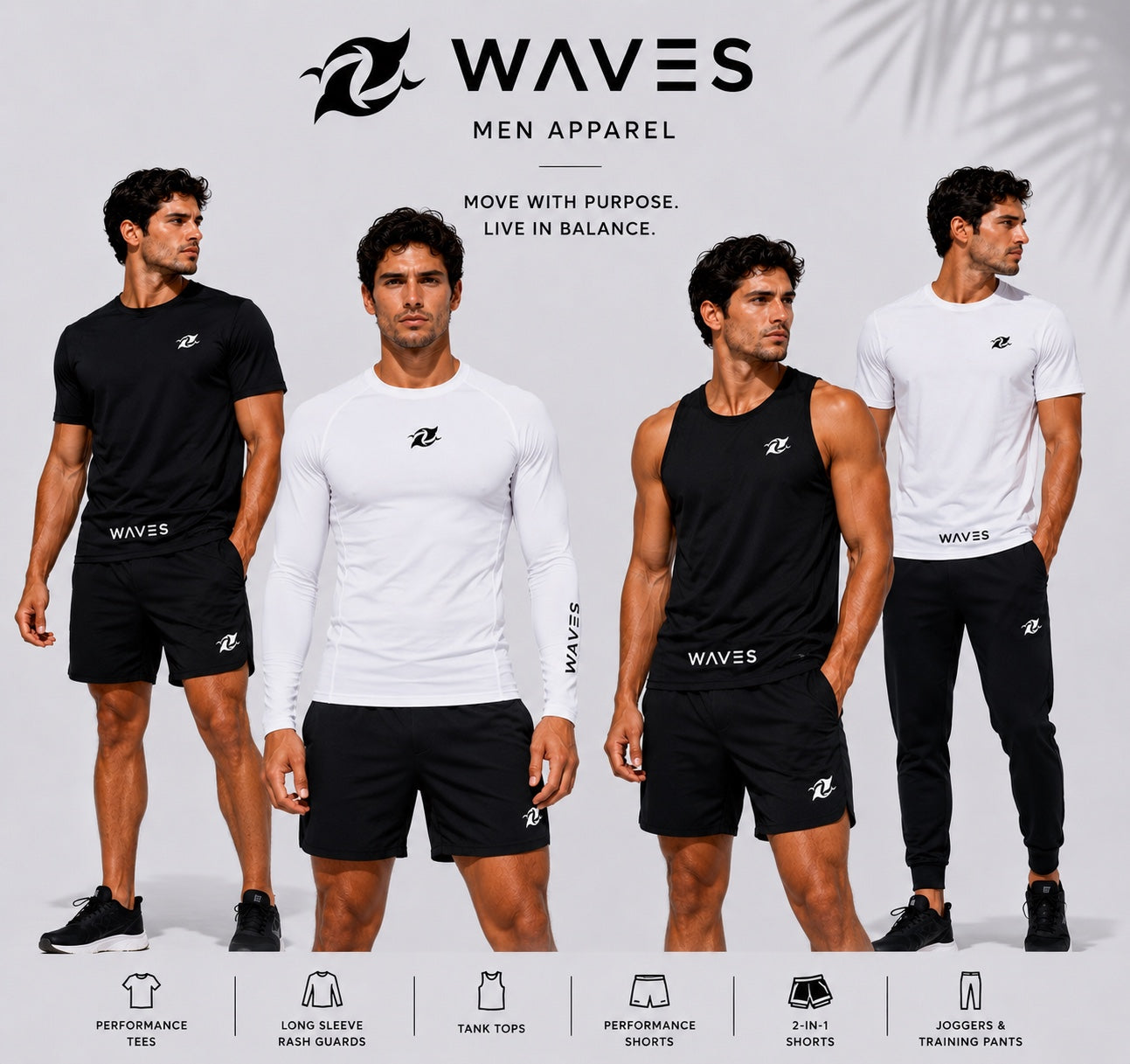 WAVES men's joggers and training pants hero image